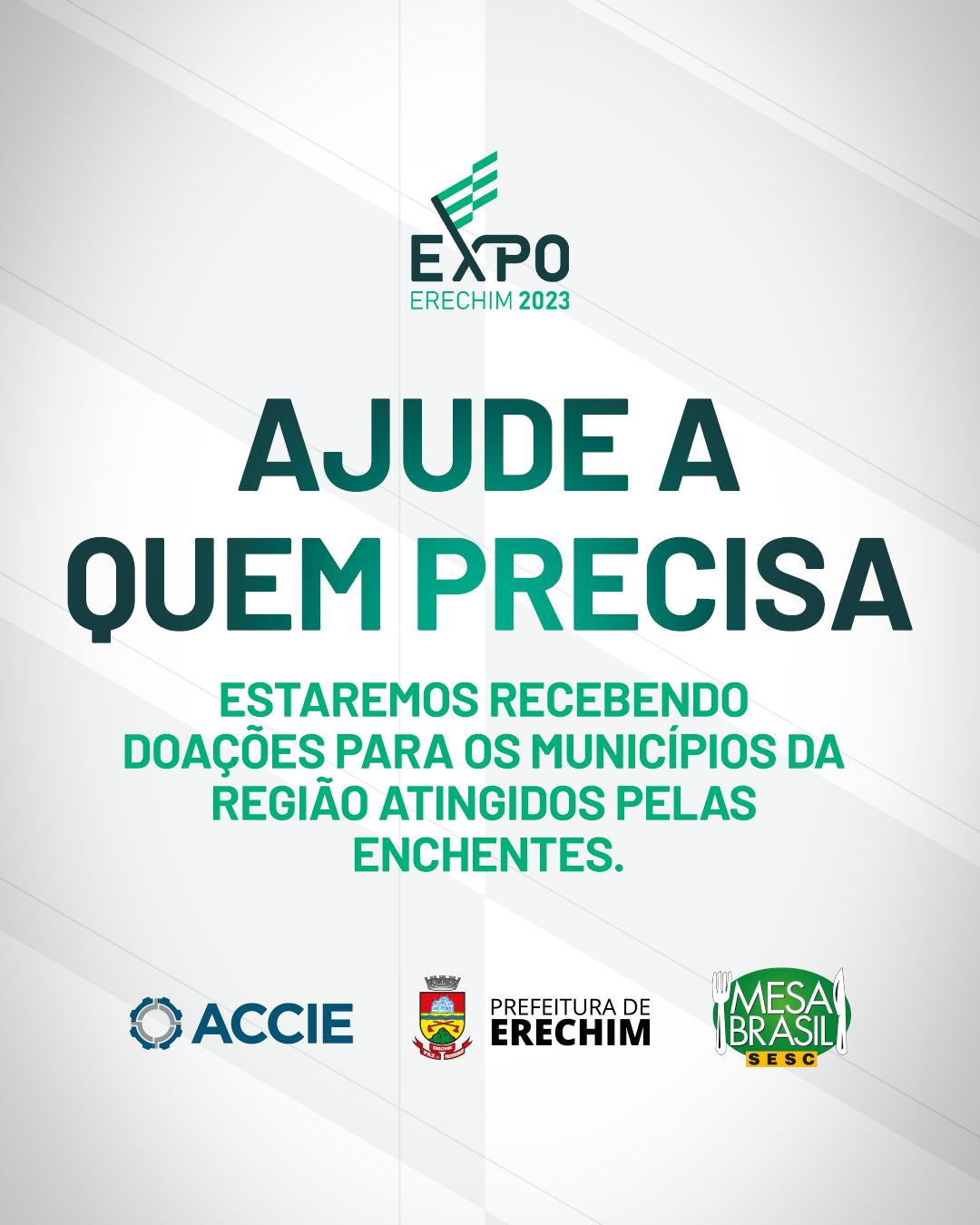 ACCIE em parceria com o Mesa Brasil lança campanha para ajudar municípios atingidos pela chuva