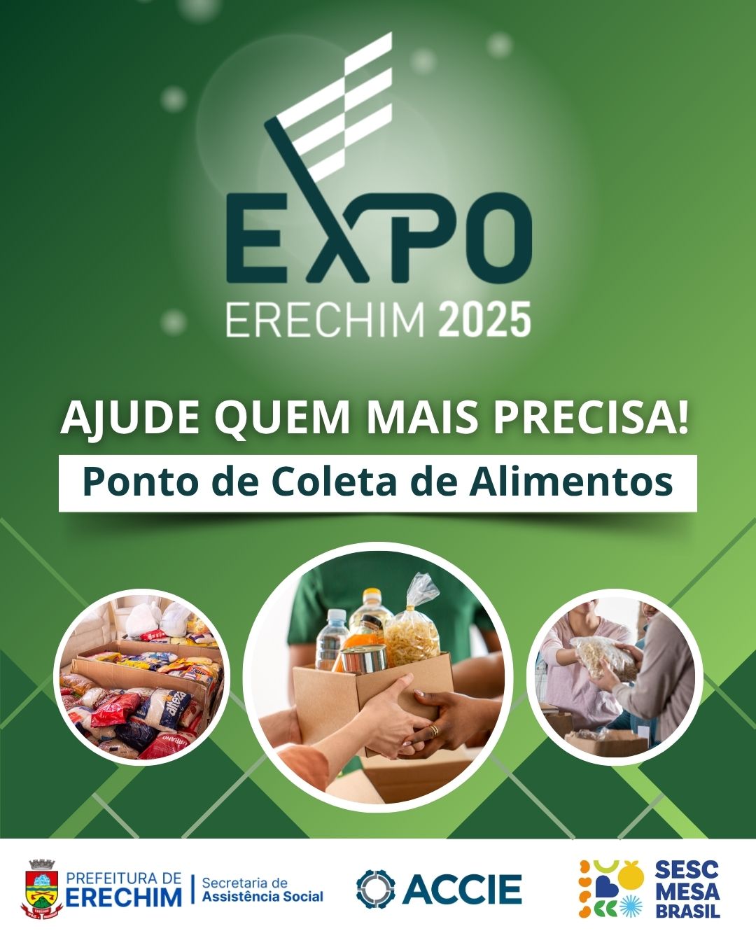 Entrada gratuita e solidária: Expo Erechim 2025 incentiva doação de alimentos para famílias em vulnerabilidade